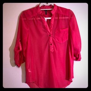 Pink sheer blouse